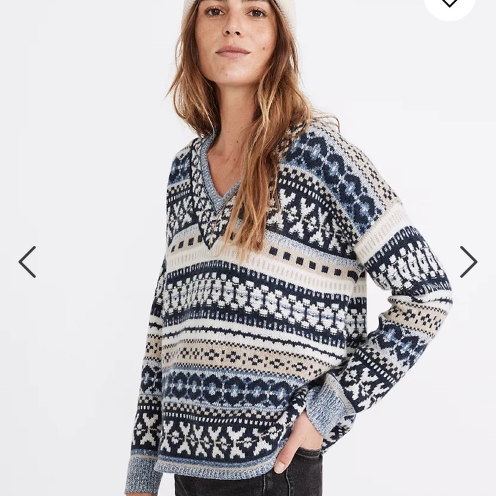 Madewell Forrest Fair Isle V neck sweater XXS